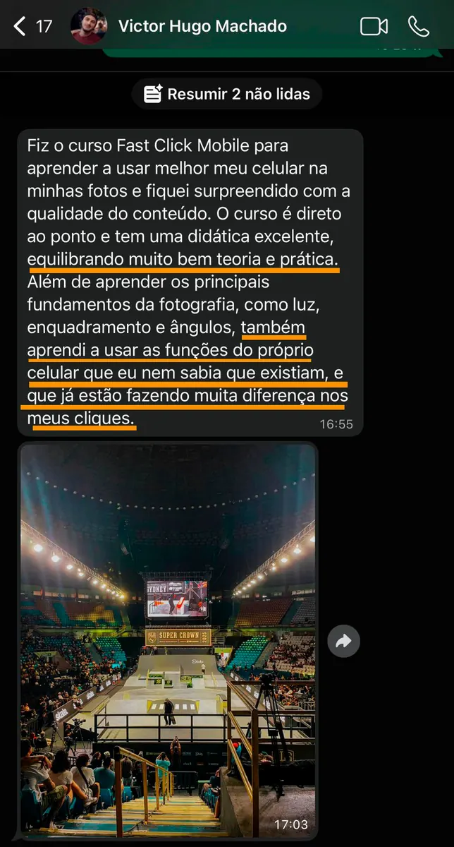 Depoimento de aluno 3