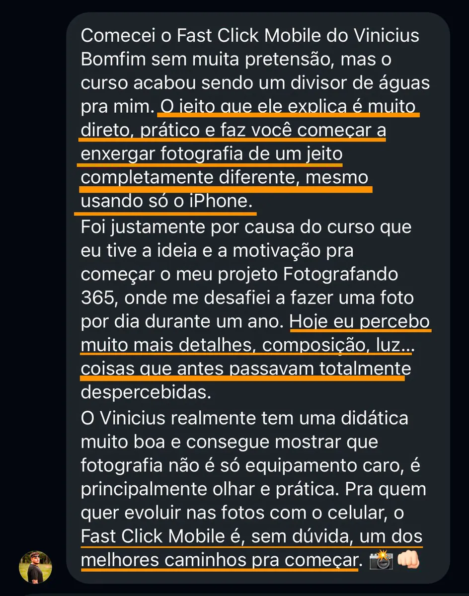 Depoimento de aluno 4